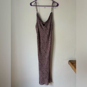 $499 Kiki De Montparnasse Women's Leopard Simple Slip Dress Georgette Sz 4